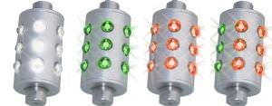 FESTOON 18 DOUBLE CHIP LEDS REPLACEMENT BULB - TWO COLOUR RED & GREEN FOR AQUA SIGNAL LIGHTS (click for enlarged image)