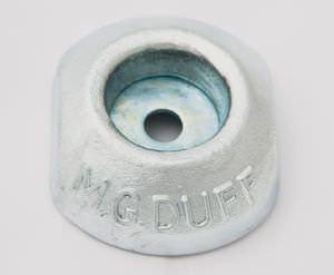 MG Duff ZD58KIT Zinc Hull Anode Disc 2.2kg 150mm Dia, Backing Sheet Nuts & Washers (click for enlarged image)